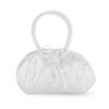 Flower Girl Gifts White Satin Embroided Deluxe Snap Purse with Padded Handles, 9 Inch view 1