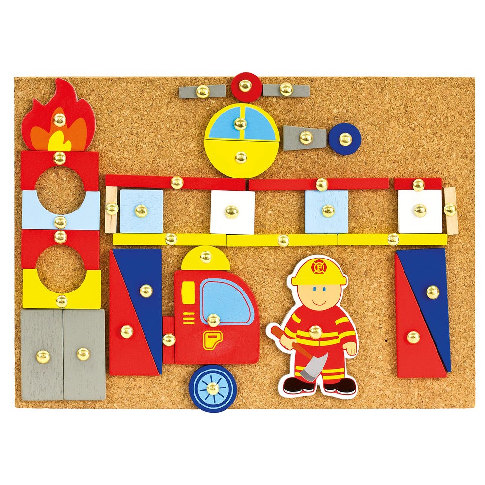 Bino 82197 Playing with A Hammer Fire-Fighter, Size-19 x 26.2 x 4.5 cm, Multicolour