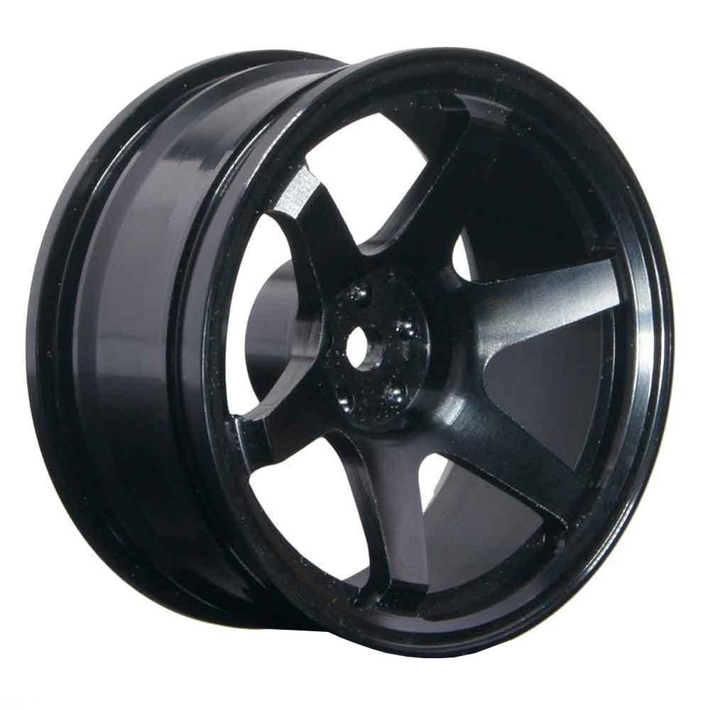 LAFEINA 4PCS Aluminium Alloy RC Wheel Hub Rims 52mm for 1/10 On-Road Drift Car HSP Tamiya HPI Kyosho Sakura (Black)