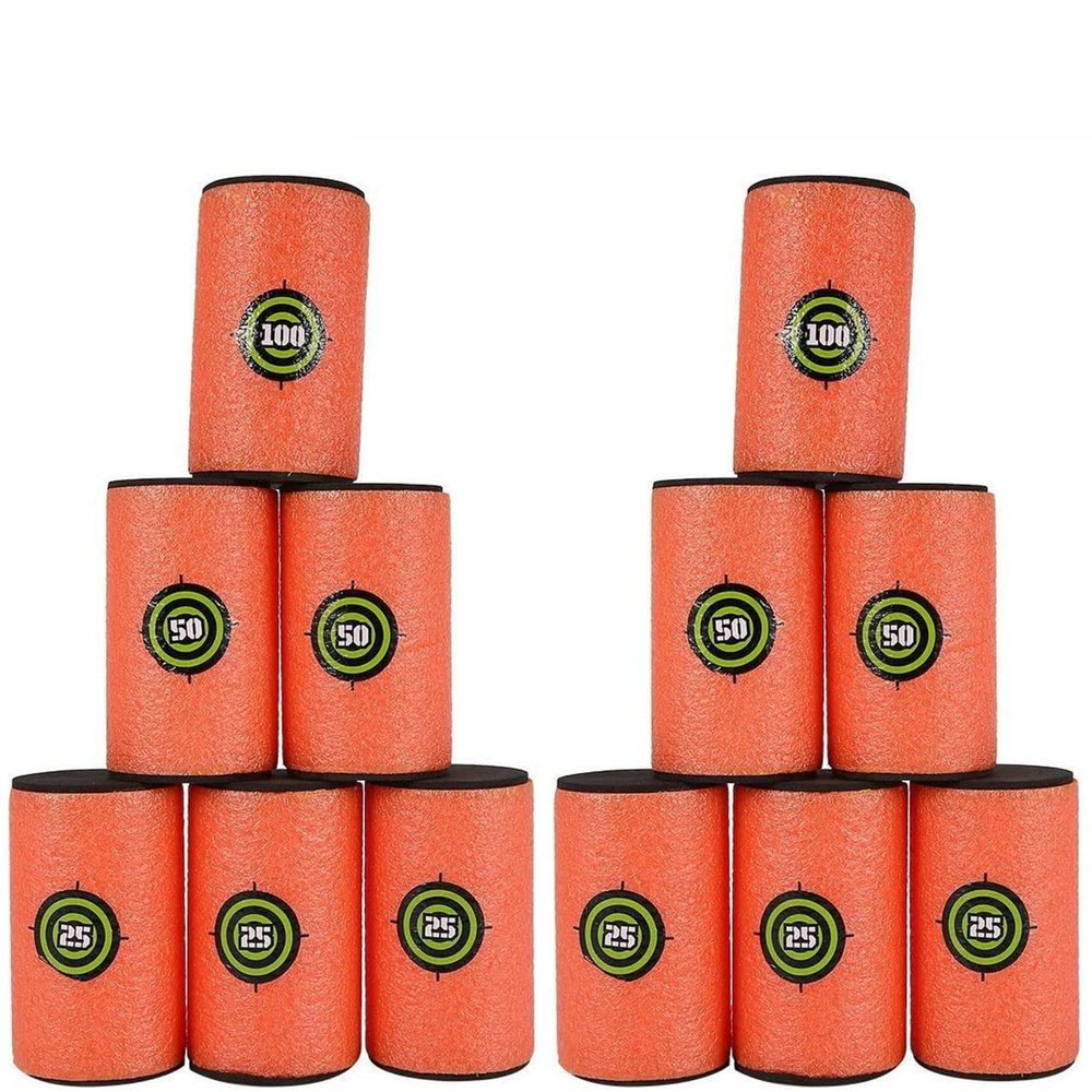 EVA Foam Soft Targets Can Sponge Refill Shoot Dart Series for Elite Series Blasters Toy Gun and Target Games, 12 Pcs