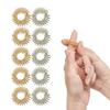 IMPRESA Spiky Sensory Acupressure Fidget Rings - 10-Pack, 1 in Dia, Silver & Gold - Stress Relief Fidget Ring - Tactile Stimulation with Spiky Sensory Band - Compact Stress Relief Toy view 1