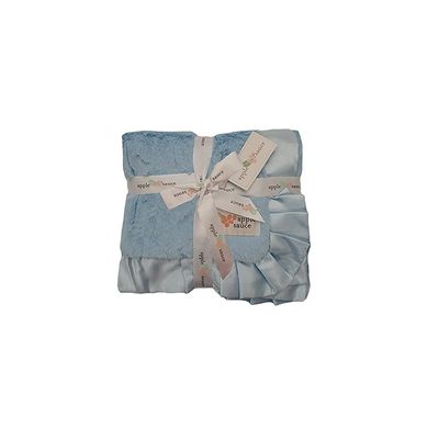 Applesauce Satin Trimmed Baby Blanket, Blue