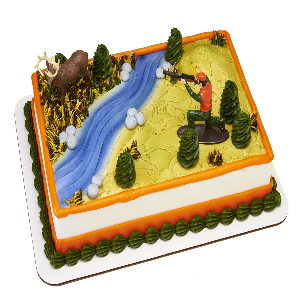 DecoSet Deer Hunting Cake Decorating Set Multi Deer 3.1" x 1.35" x 3.1"; Hunter 3.4" x 1.35" x 2.65"