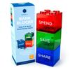 Save Spend Share Piggy Bank for Kids - Clear Transparent Plastic Coin Banks for Boys & Girls - Teach Children About Giving & Saving Money - Block Banks by Maxwill view 1