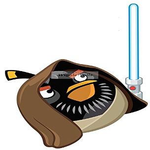 10 Inches OBI-Wan Kenobi Black Bomb Bird ABSW Removable Peel Self Stick Adhesive Vinyl Decorative Wall Decal Sticker Art Kids Room Home Decor Girl Boy 6x10 Inch