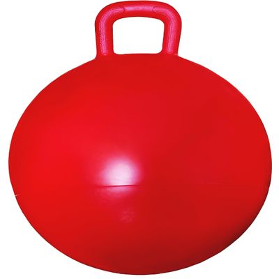 AppleRound Space Hopper Ball with Air Pump: 22in/55cm Diameter for Age 10-13, Kangaroo Bouncer, Hippity Hoppity Hop Ball for Taller Children, Plain Color (Red)