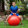 AppleRound Space Hopper Ball with Air Pump: 22in/55cm Diameter for Age 10-13, Kangaroo Bouncer, Hippity Hoppity Hop Ball for Taller Children, Plain Color (Red) view 3