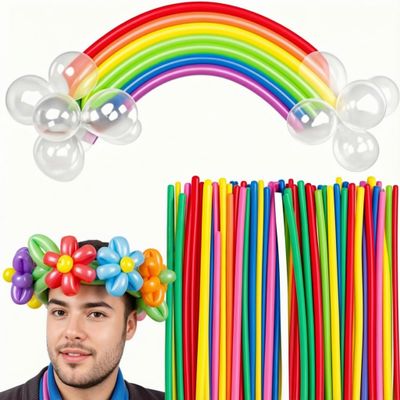 Koogel 400 PCS 260 Long Balloons, Assorted Color Skinny Latex Twisting Balloons for Animal Modeling Tying Balloon Arch Wedding Birthday outdoor Party Decor