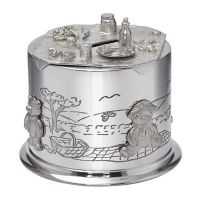 Wentworth Pewter - Teddy Bears Picnic Pewter Money Box, Baby Gift, Keepsake (Teddy Bear Money Box)