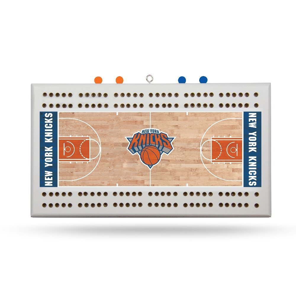 Rico New York Knicks NBA Two-Track Wooden Basketball Court Shaped Cribbage Board