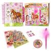 Horse Scrapbook Kit for Girls | Equestrian DIY Scrapbooking Kit for Little Girl and Tween Gifts | 114 Piece Scrapbook and Stationary Supplies Kit with Stickers, Jewels, Washi Tape, and Passcode Lock view 1