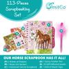 Horse Scrapbook Kit for Girls | Equestrian DIY Scrapbooking Kit for Little Girl and Tween Gifts | 114 Piece Scrapbook and Stationary Supplies Kit with Stickers, Jewels, Washi Tape, and Passcode Lock view 2
