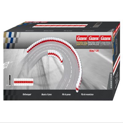 Carrera 20021130 21130 Tire Stacks Guardrail Wall for Digital 124/132/Evolution Slot Car Tracks Realistic Scenery Add On Parts Accessory, White Red