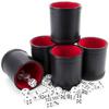 Brybelly Dice Set with Dice Shaker Cup - Perfect for Casino Dice Game for Family Leather - Poker Dice Shaker - 5 Red Lined Dice Cups and 25 Dice Sets view 1