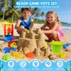 Beach Toys, 19 Piece Sand Toys Set Kids Sandbox Toys Includes Water Wheel Beach Tool Kit Bucket Watering Can Molds with Mesh Bag for Kids Ages 3-13 view 2