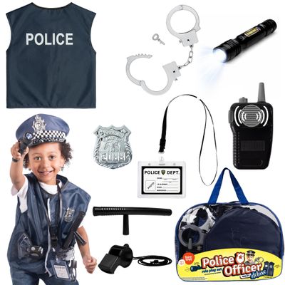 Born Toys Police Officer Costume for Kids, Dress Up Set for Boys & Girls 3+