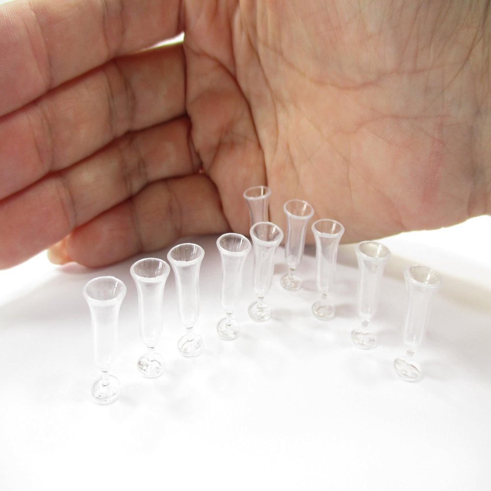 10 Acrylic Ice Cream Cup Dollhouse Miniatures Accessories Kit Supply 12497