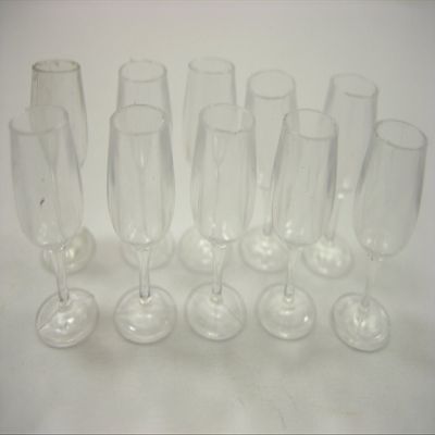 10 Acrylic Wine Glass Dollhouse Miniature Accessories Beverage Supply A000 12485