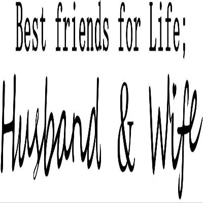 BIBITIME Anniversary Mother's Day Saying Best Friends for Life Husband and Wife Quotes Wall Decal English Words Lettering Decor Sticker for Couple Bedroom (DIY, Husband Wife-Black)