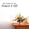 BIBITIME Anniversary Mother's Day Saying Best Friends for Life Husband and Wife Quotes Wall Decal English Words Lettering Decor Sticker for Couple Bedroom (DIY, Husband Wife-Black) view 4
