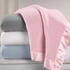 American Baby Company Fleece Blanket (30" x 40") with Silk-Like Satin Trim, Soft, Warm & Cozy, Blue, for Boys and Girls, Perfect for Baby Carrier, Stroller, Travel and Gifting view 4