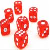 10pcs Red Transparent Clear Plastic 6 Sided Dice Games Dices view 1