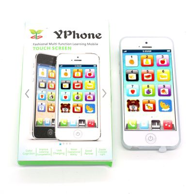 Cooplay Child's Interactive My First Own Cell Phone Toy- Play to learn, touch screen YPhone with 8 functions and dazzling LED lights Toddler Christmas Gift