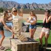 GoSports Giant Wooden Toppling Tower - Stacks Up to 5 ft - Natural Wood view 3