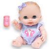 Lil Cutesies 8.5" All Vinyl Baby Doll | Posable and Washable | Removable Outfit | Lulu- Blue Eyes | JC Toys |Ages 2+ view 1