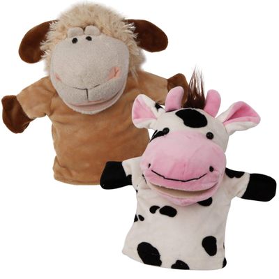 Animal Hand Puppets Set for Kids & Adults - 12.5" Premium Quality Soft Plush Toys with Movable Mouths - Perfect for Storytelling, Teaching, Preschool, Role-Play - Durable, Vibrant, Educational Puppets